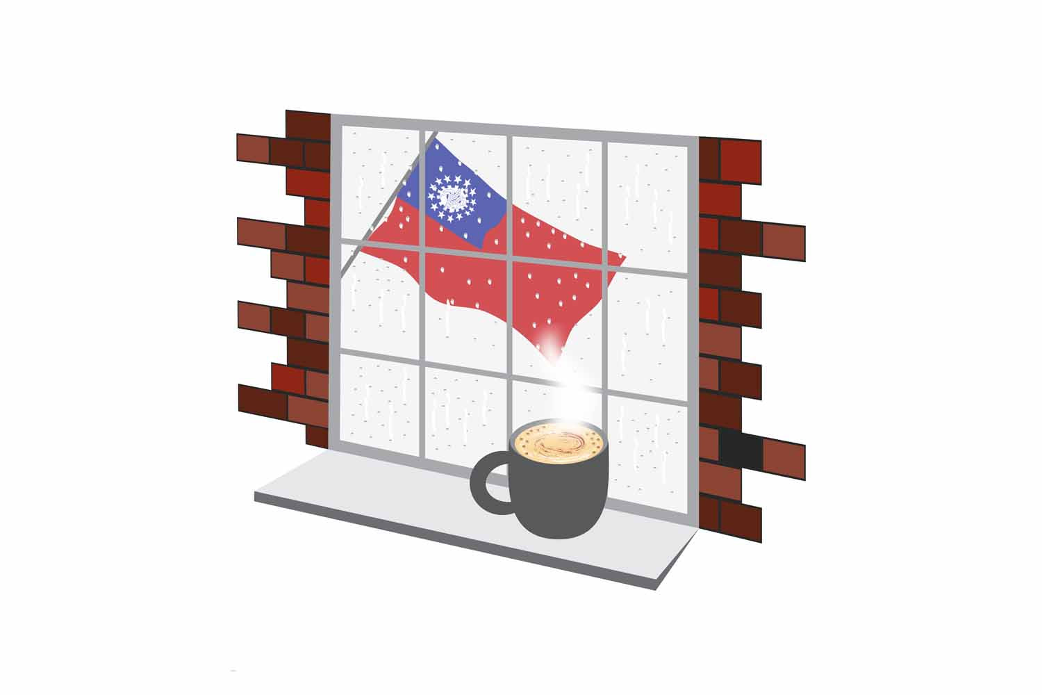 Myanmar Burma Coffee Rain Window Fridge Magnet