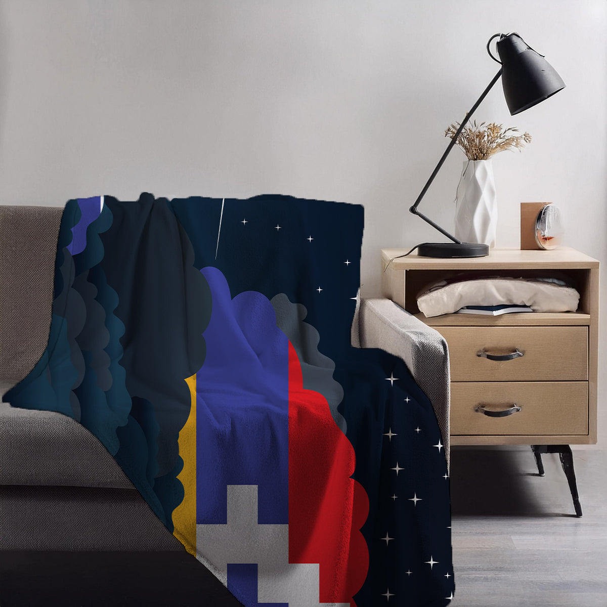 Nagorno Karabakh Republic Night Clouds Blankets & Throws | Premium Soft Blankets | City Posters Plus