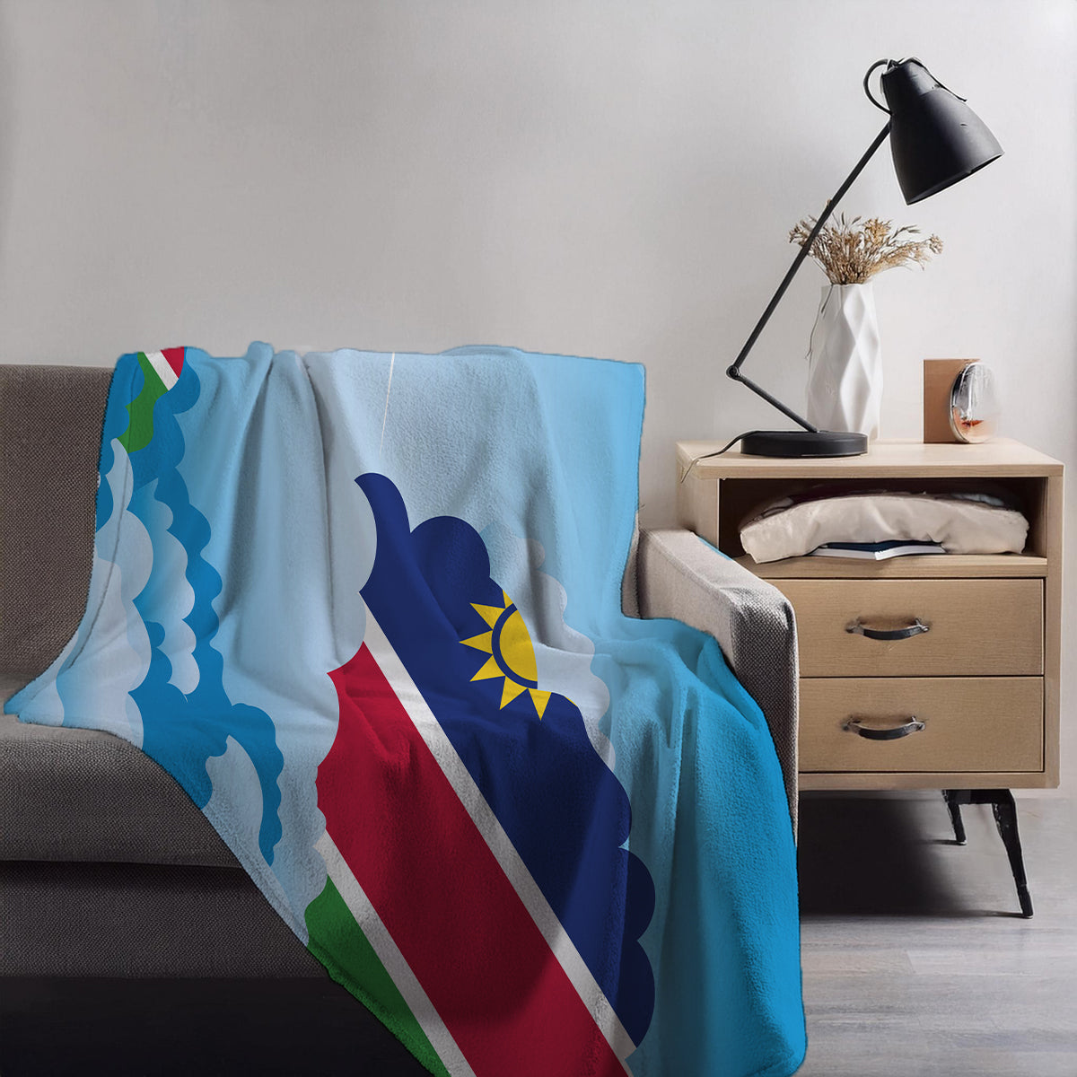Namibia Day Clouds Blankets & Throws | Soft Premium Blankets | City Posters Plus