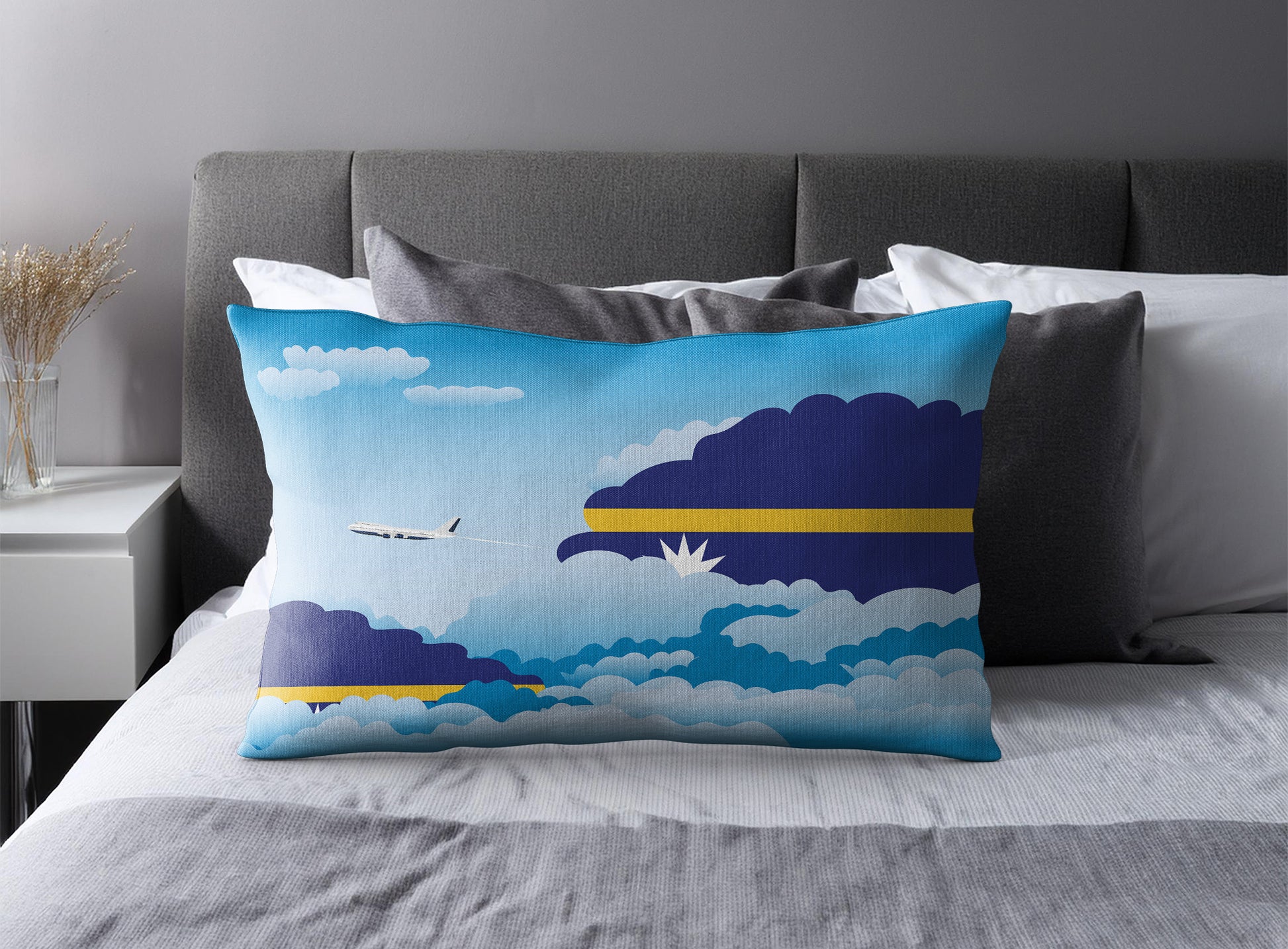 Nauru Day Clouds Pillow Case and Pillow Throw