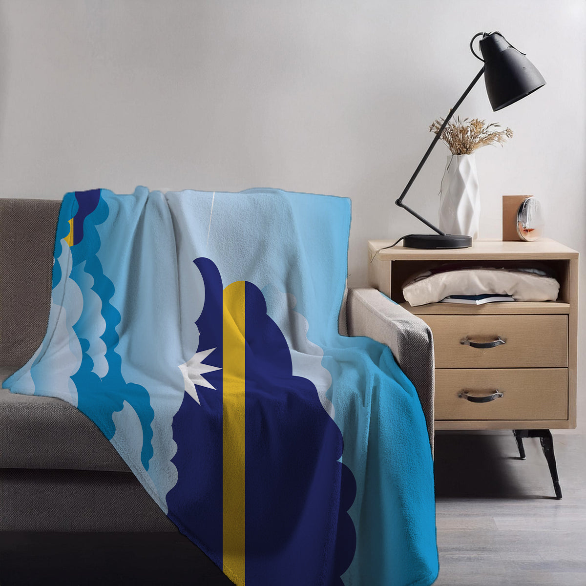 Nauru Day Clouds Blankets & Throws | Soft Premium Blankets | City Posters Plus