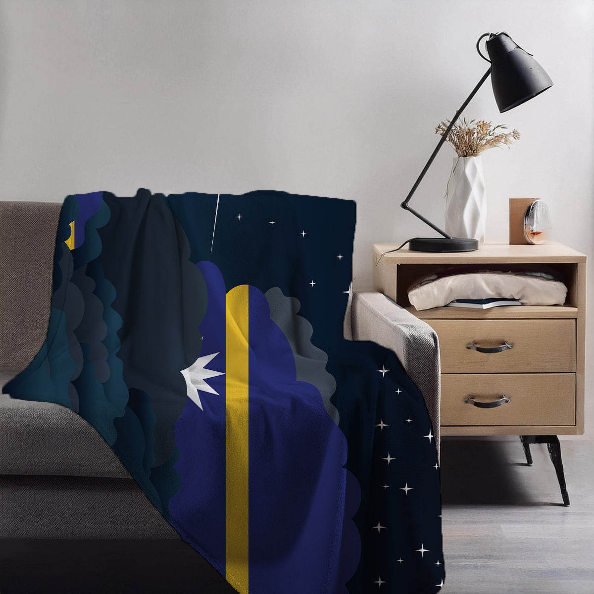 Nauru Night Clouds Blankets & Throws | Premium Soft Blankets | City Posters Plus