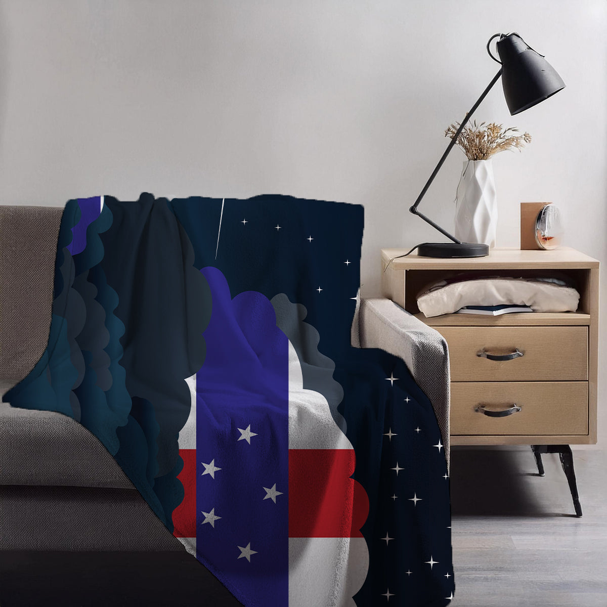 Netherlands Antilles Night Clouds Blankets & Throws | Premium Soft Blankets | City Posters Plus