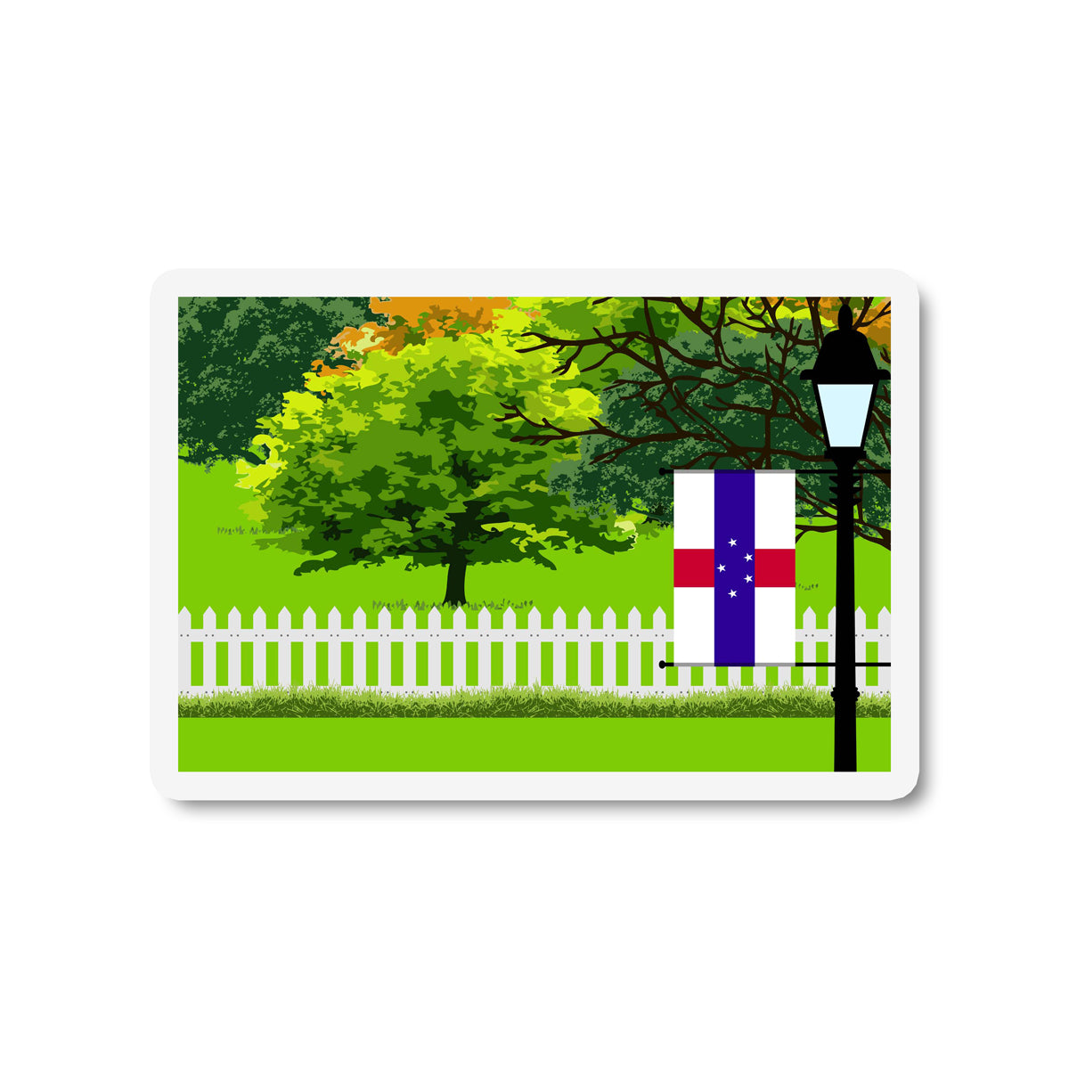Netherlands Antilles Trees Street Lamp Fridge Magnet