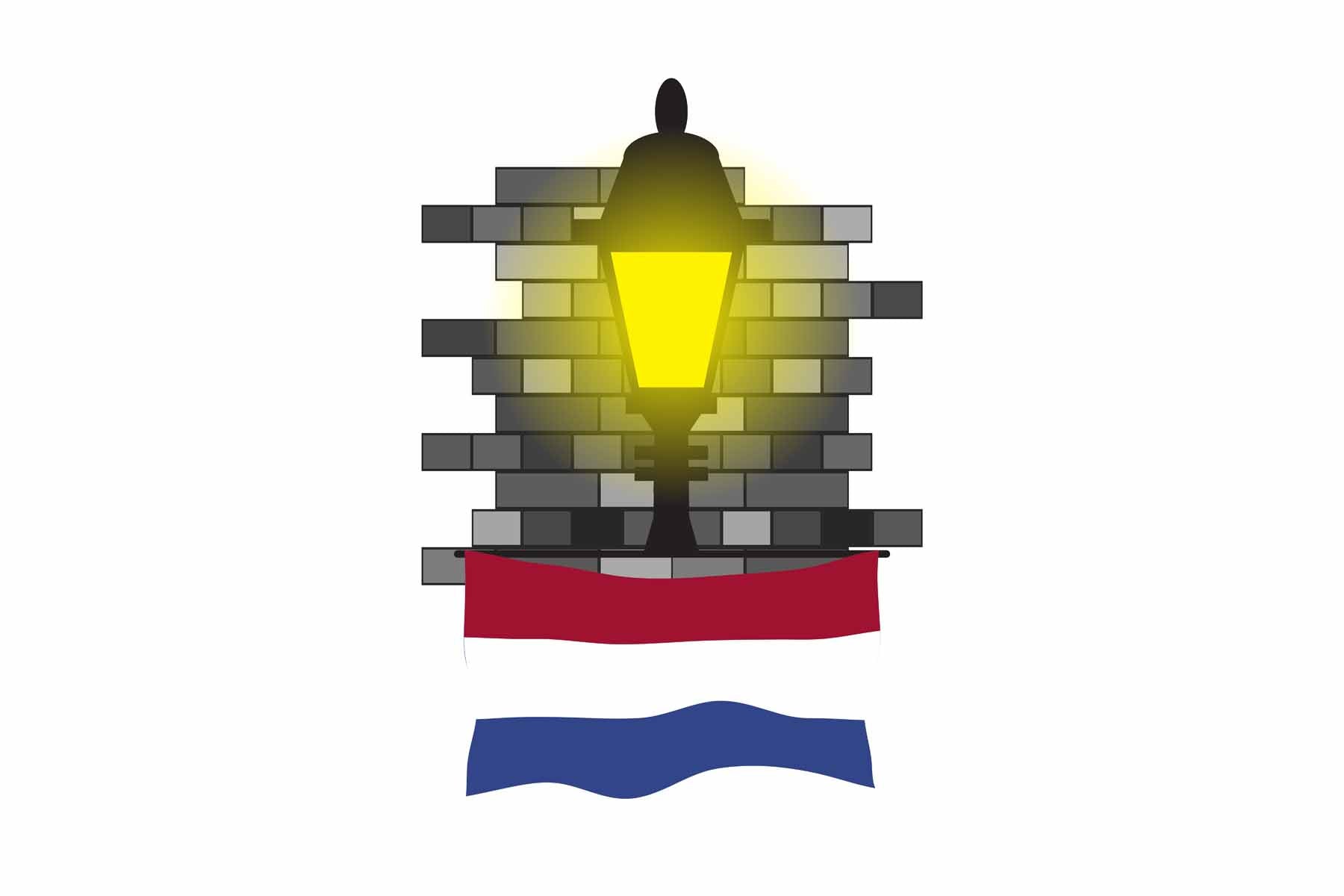 Netherlands Street Lamp Bricks Sticker
