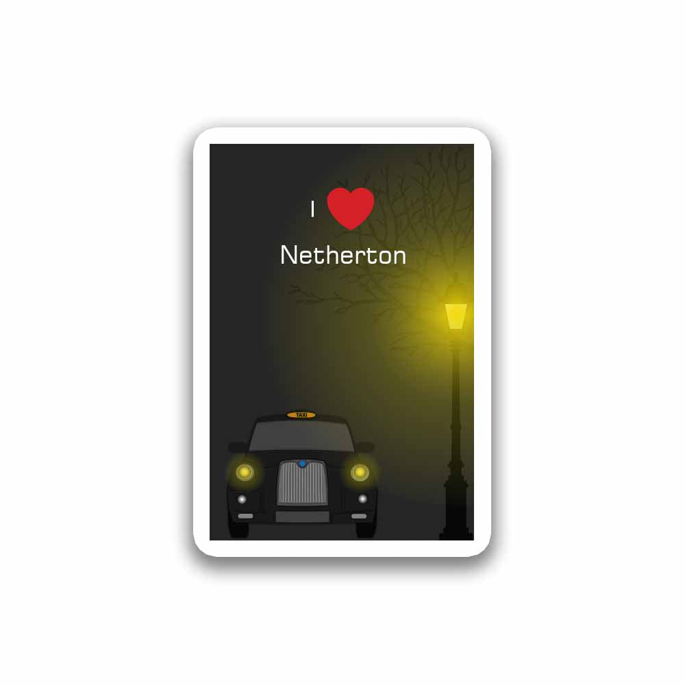 Netherton Taxi Black Fridge Magnet