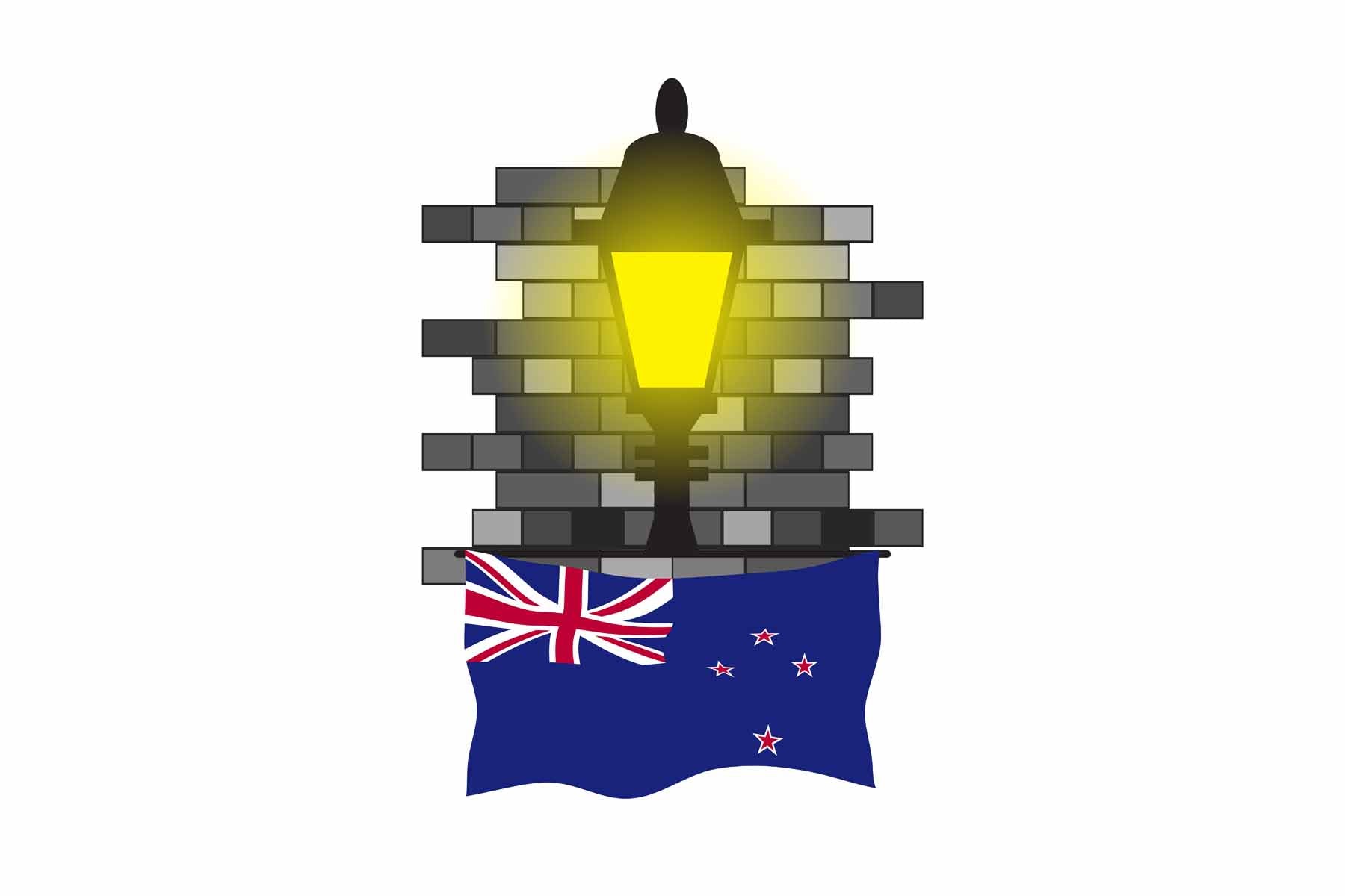 New Zealand Street Lamp Bricks Sticker