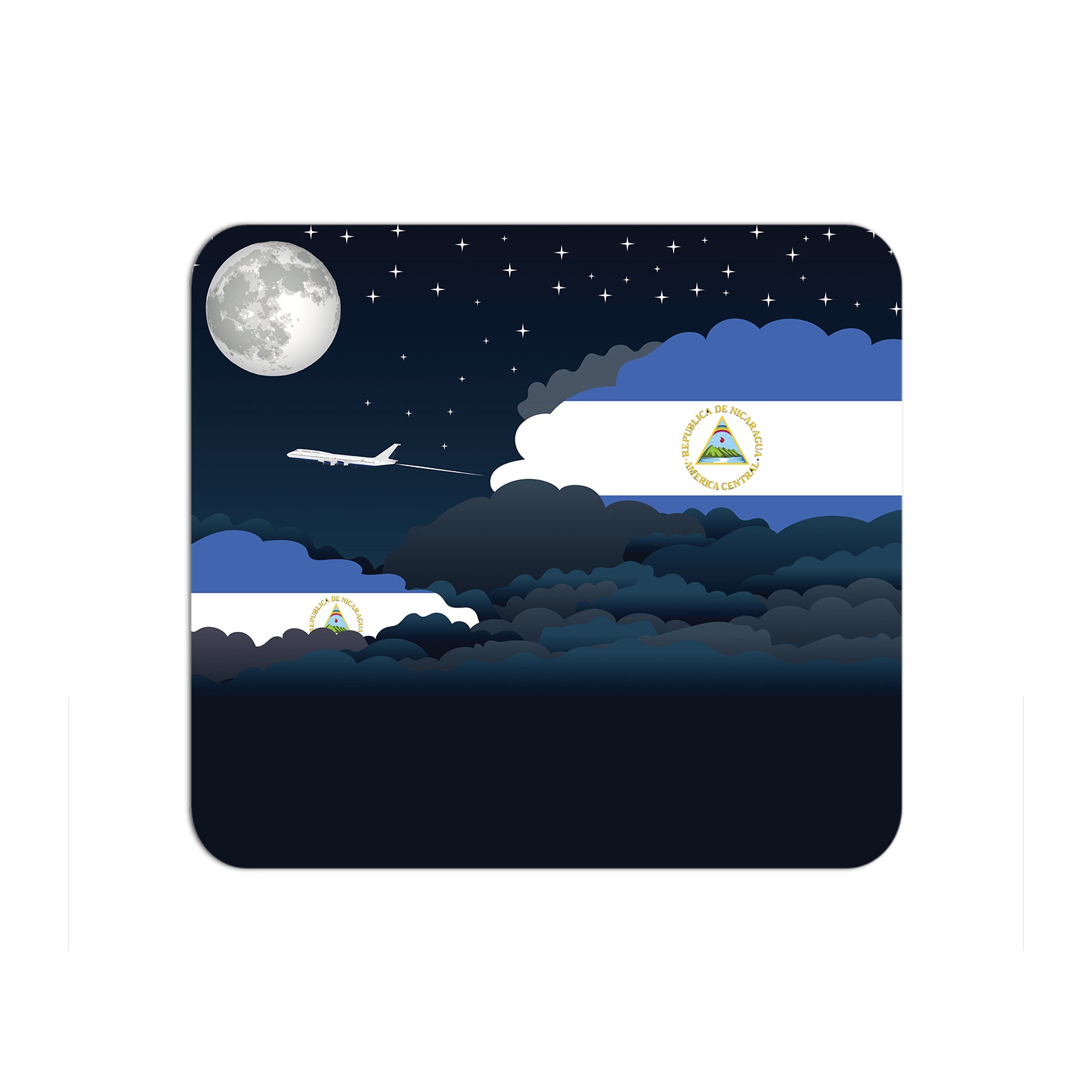 Nicaragua Airplane Airport Flight Night Clouds Mousepad 