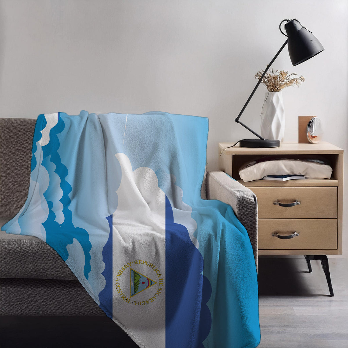 Nicaragua Day Clouds Blankets & Throws | Soft Premium Blankets | City Posters Plus