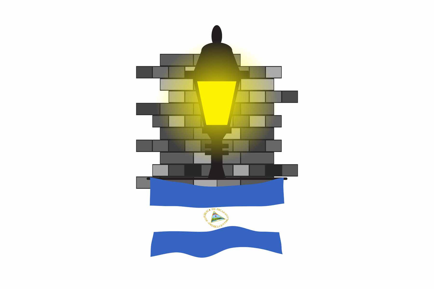 Nicaragua Street Lamp Bricks Fridge Magnet