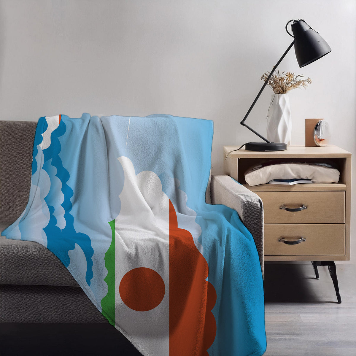 Niger Day Clouds Blankets & Throws | Soft Premium Blankets | City Posters Plus