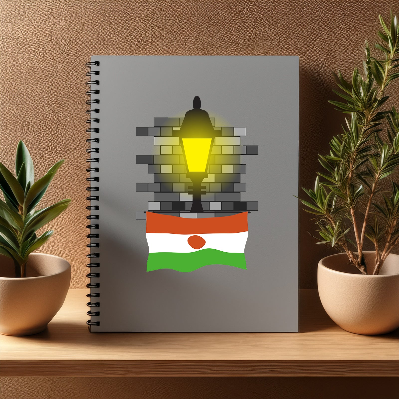 Niger  Street Lamp Bricks Notebook