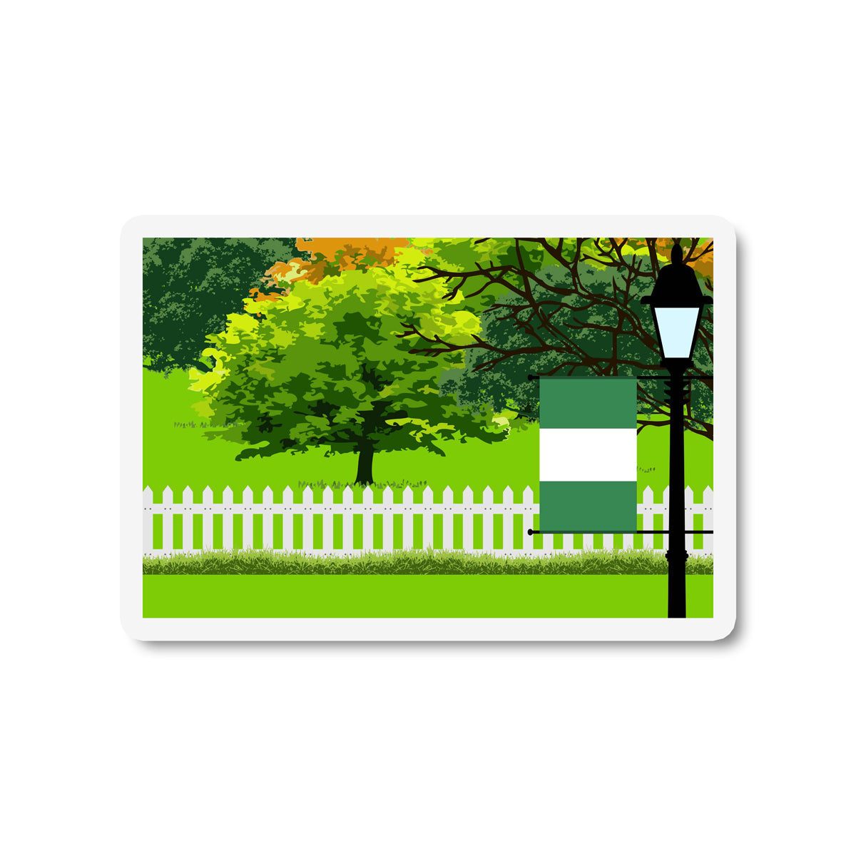 Nigeria Trees Street Lamp Fridge Magnet