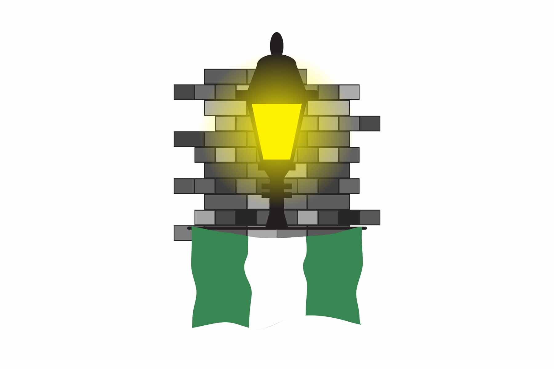 Nigeria Street Lamp Bricks Sticker
