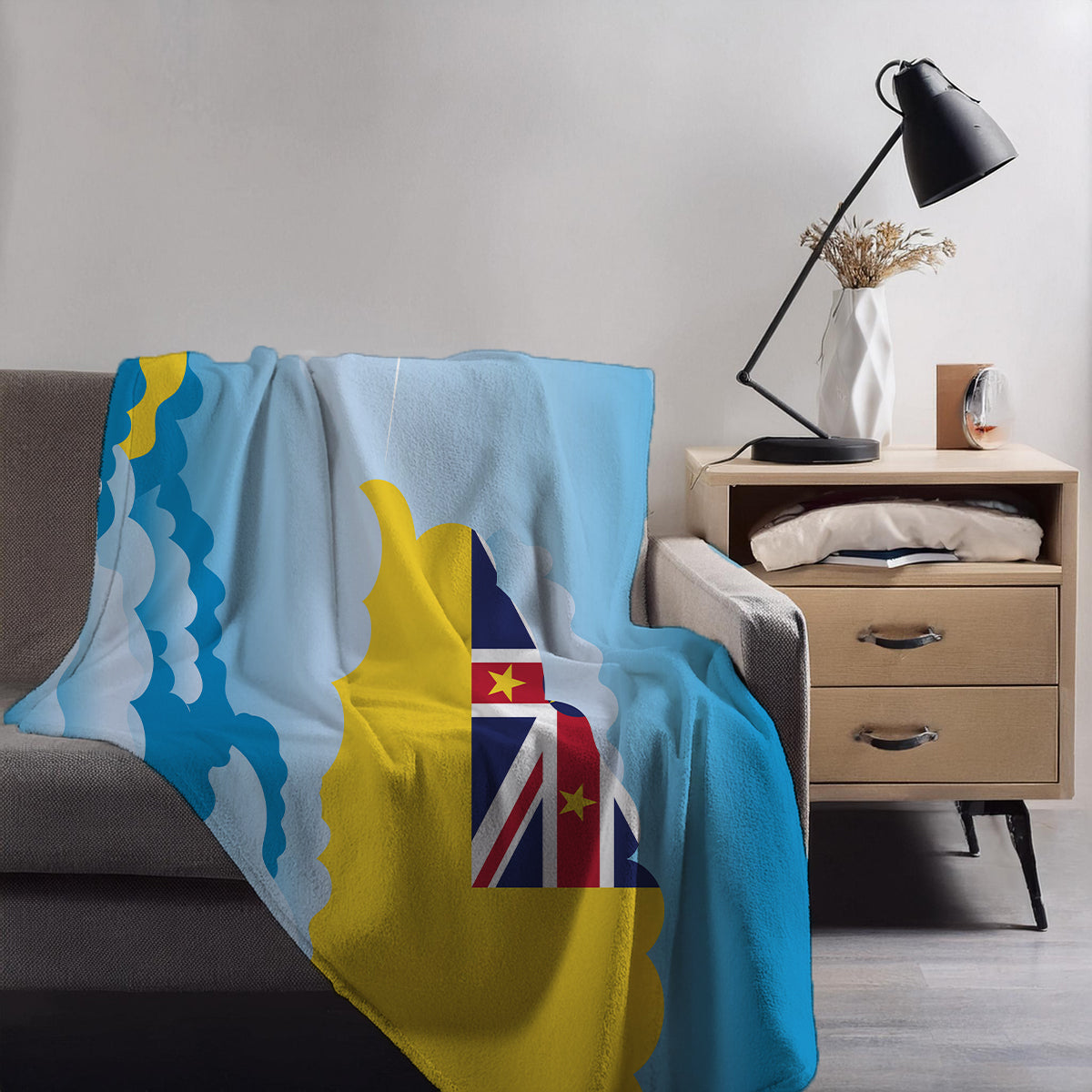 Niue Day Clouds Blankets & Throws | Soft Premium Blankets | City Posters Plus