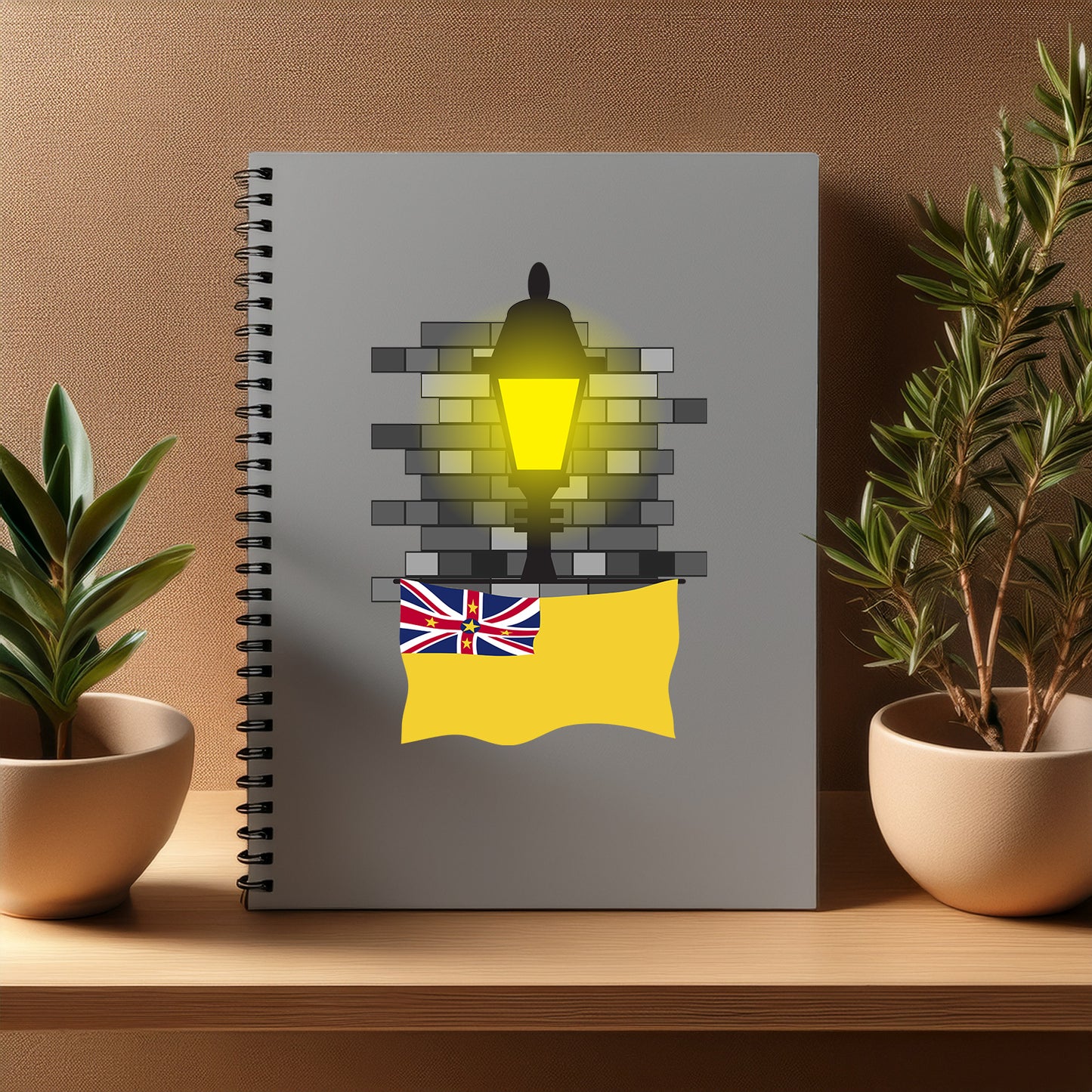 Niue  Street Lamp Bricks Notebook