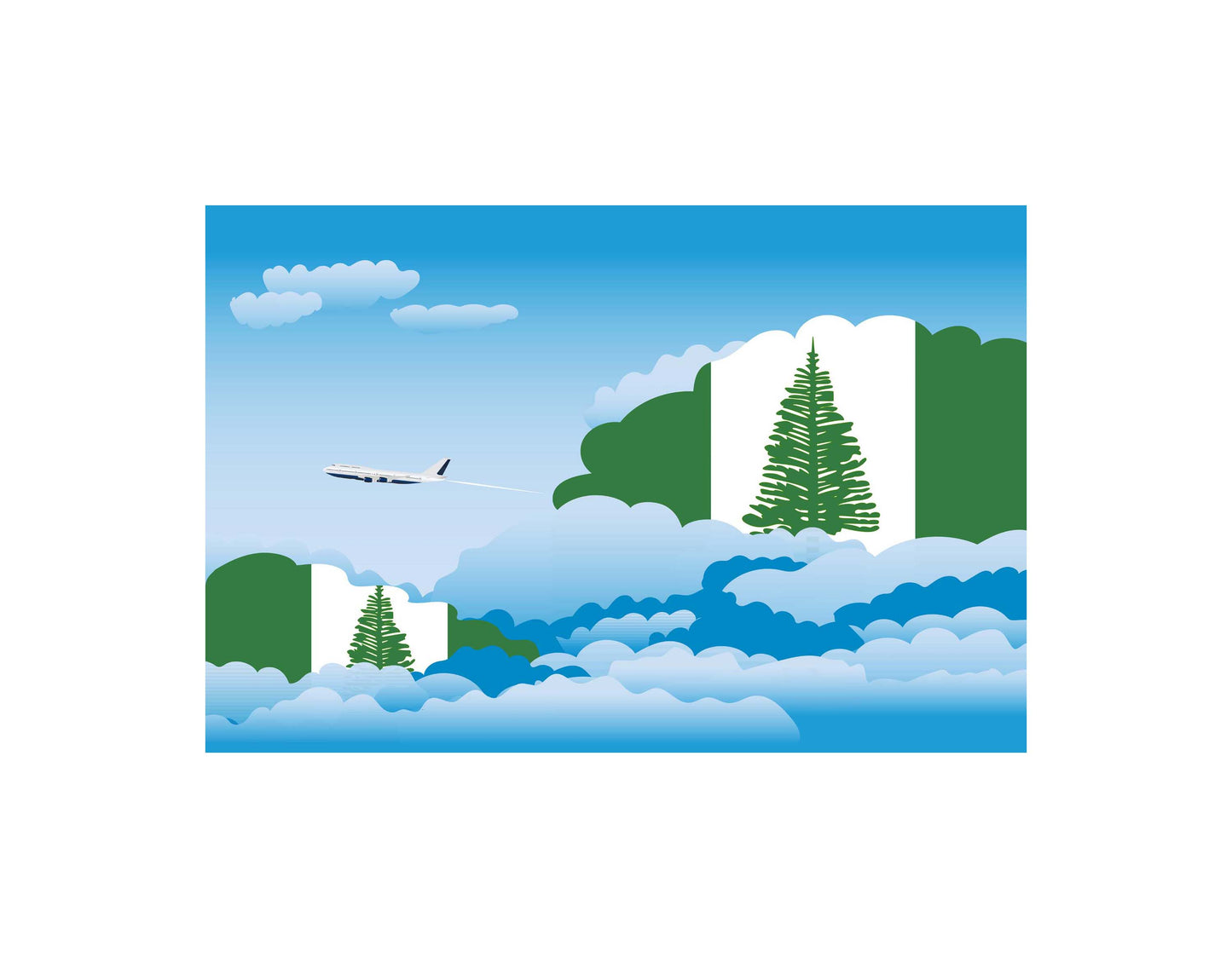 Norfolk Island Day Clouds Blankets & Throws | Soft Premium Blankets | City Posters Plus