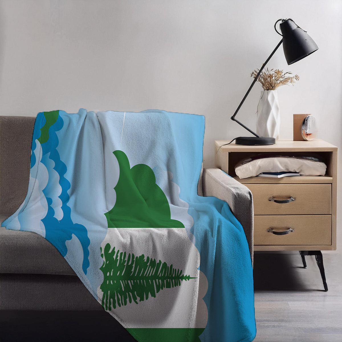 Norfolk Island Day Clouds Blankets & Throws | Soft Premium Blankets | City Posters Plus