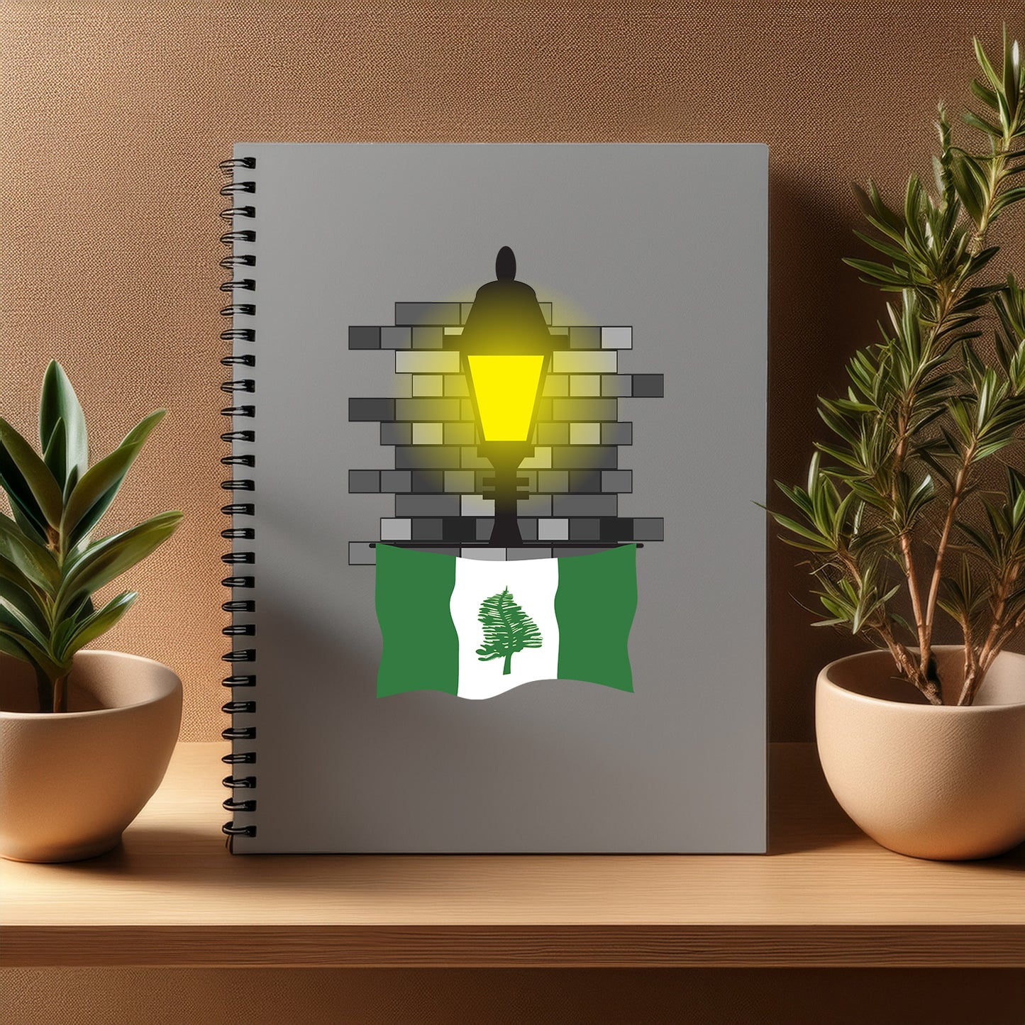 Norfolk Island  Street Lamp Bricks Notebook