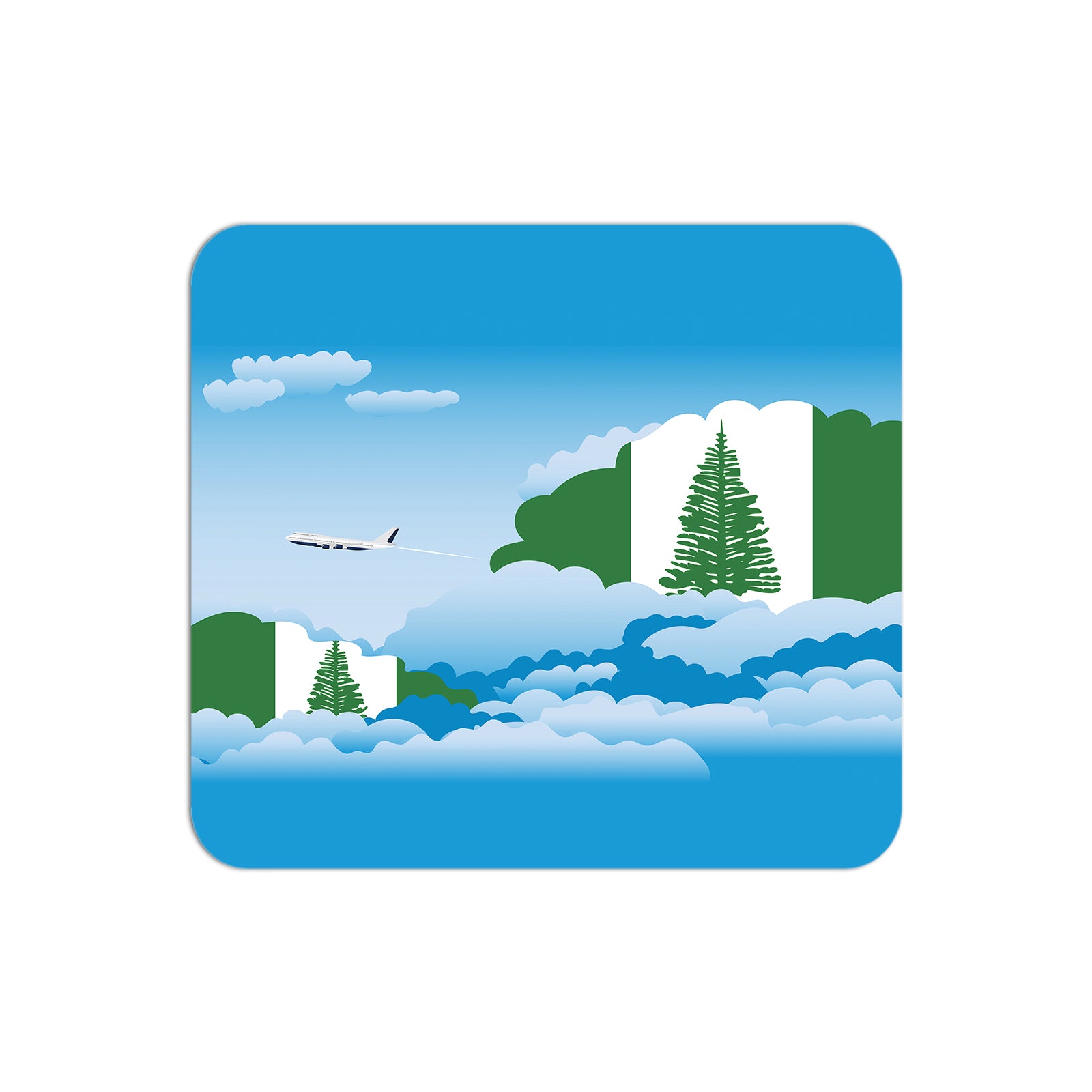 Norfolk Island Airplane Airport Flight Day Clouds Mousepad 