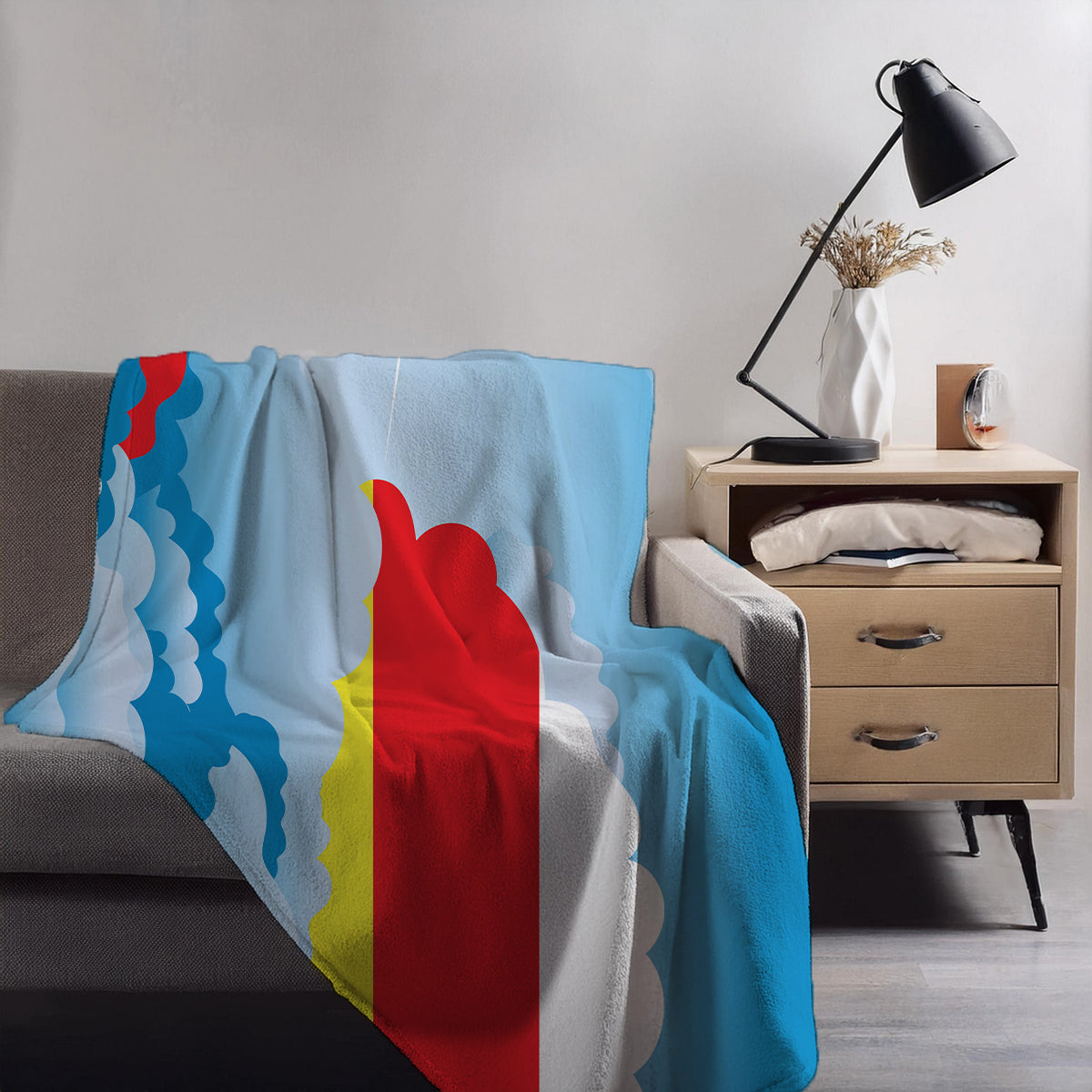 North Ossetia Day Clouds Blankets & Throws | Soft Premium Blankets | City Posters Plus