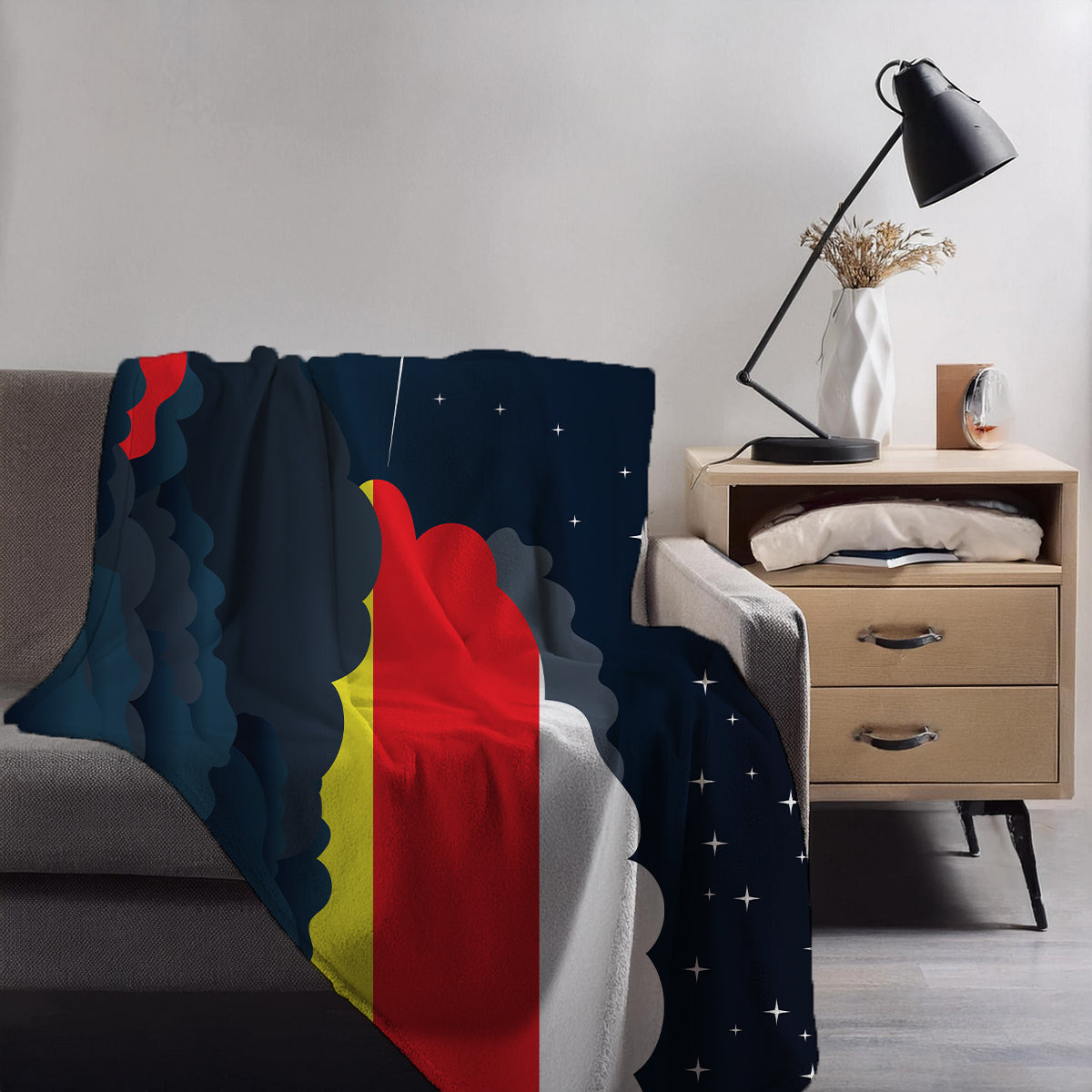 North Ossetia Night Clouds Blankets & Throws | Premium Soft Blankets | City Posters Plus