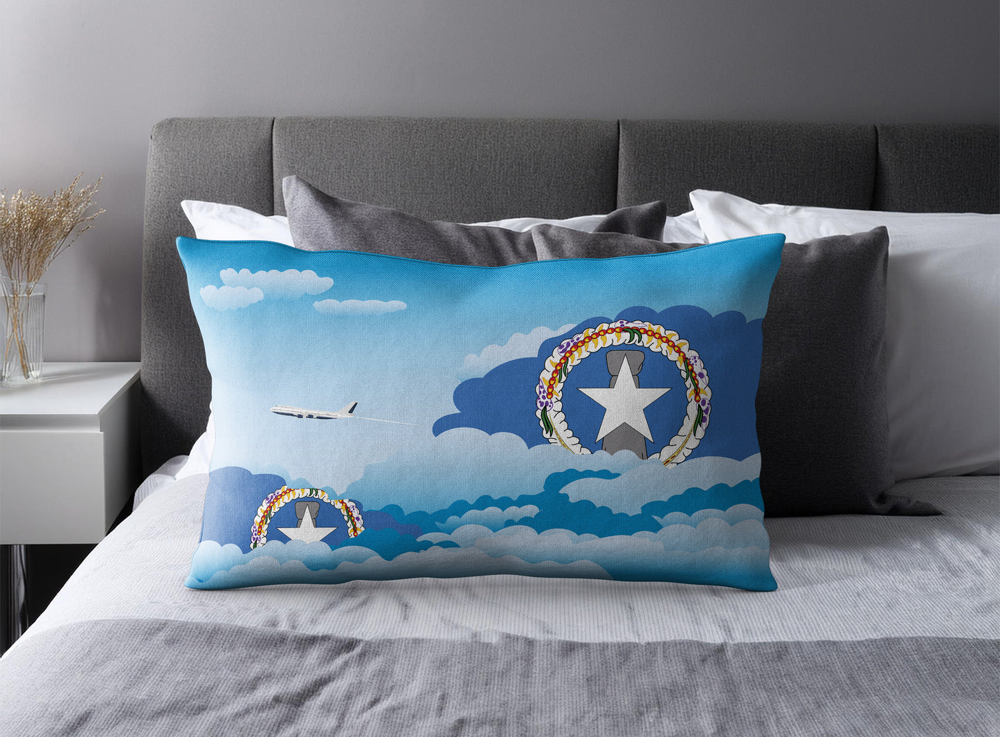 Northern Mariana Islands World Airplane Day Clouds Square & Rectangle Pillow Cases | Aviation Decorative Pillow Covers