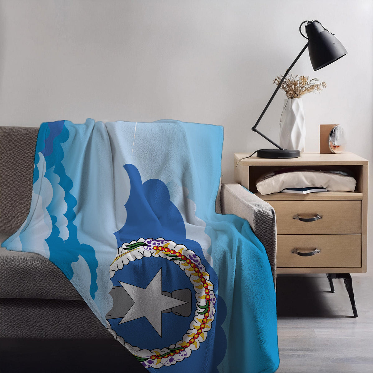 Northern Mariana Islands Day Clouds Blankets & Throws | Soft Premium Blankets | City Posters Plus