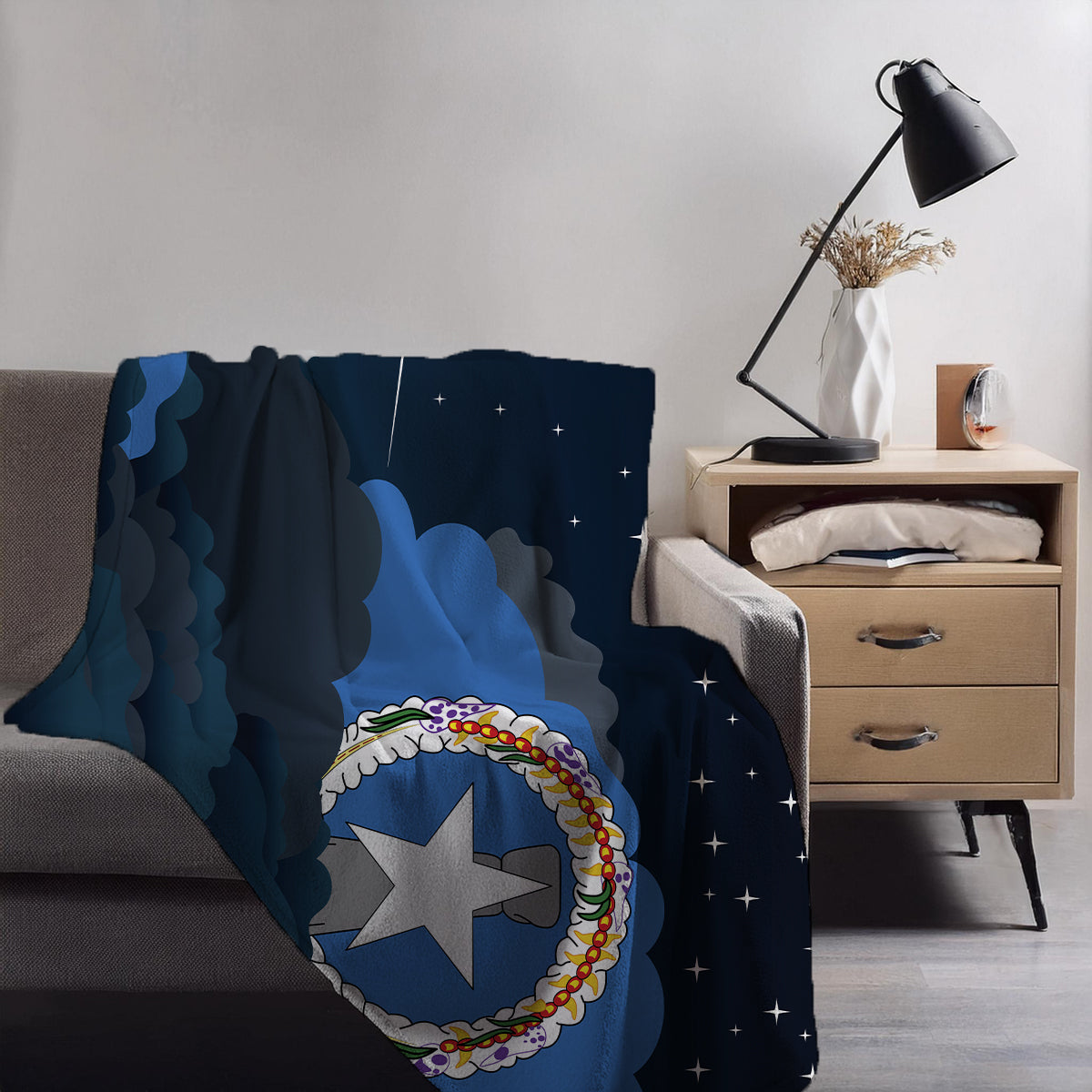 Northern Mariana Islands Night Clouds Blankets & Throws | Premium Soft Blankets | City Posters Plus