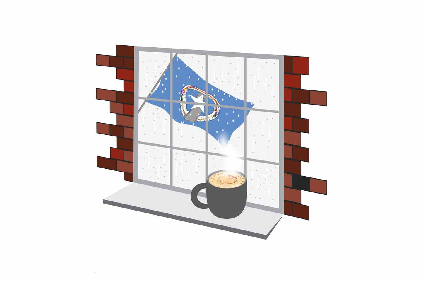 Northern Mariana Islands Coffee Rain Window Sticker