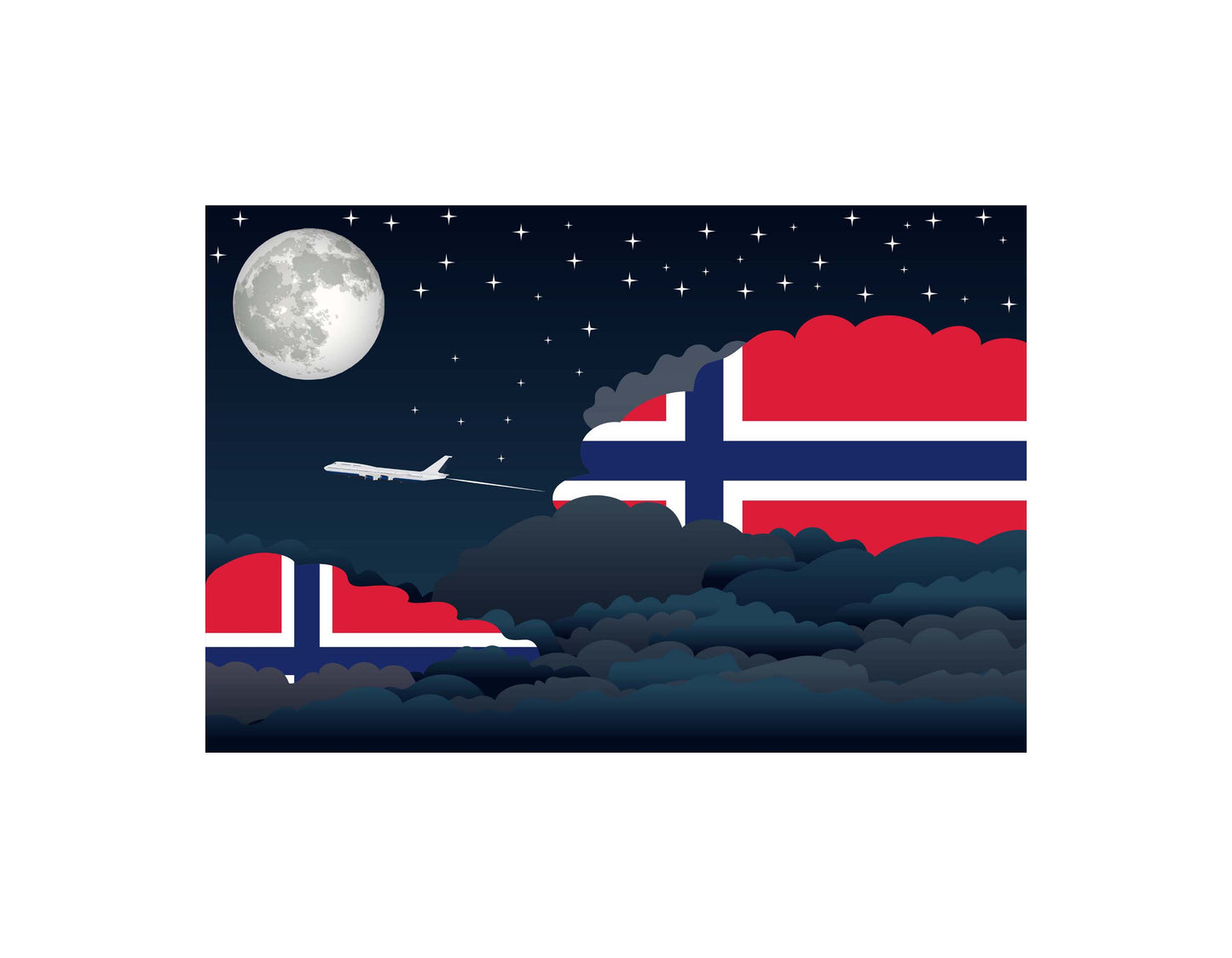 Norway Night Clouds Blankets & Throws | Premium Soft Blankets | City Posters Plus
