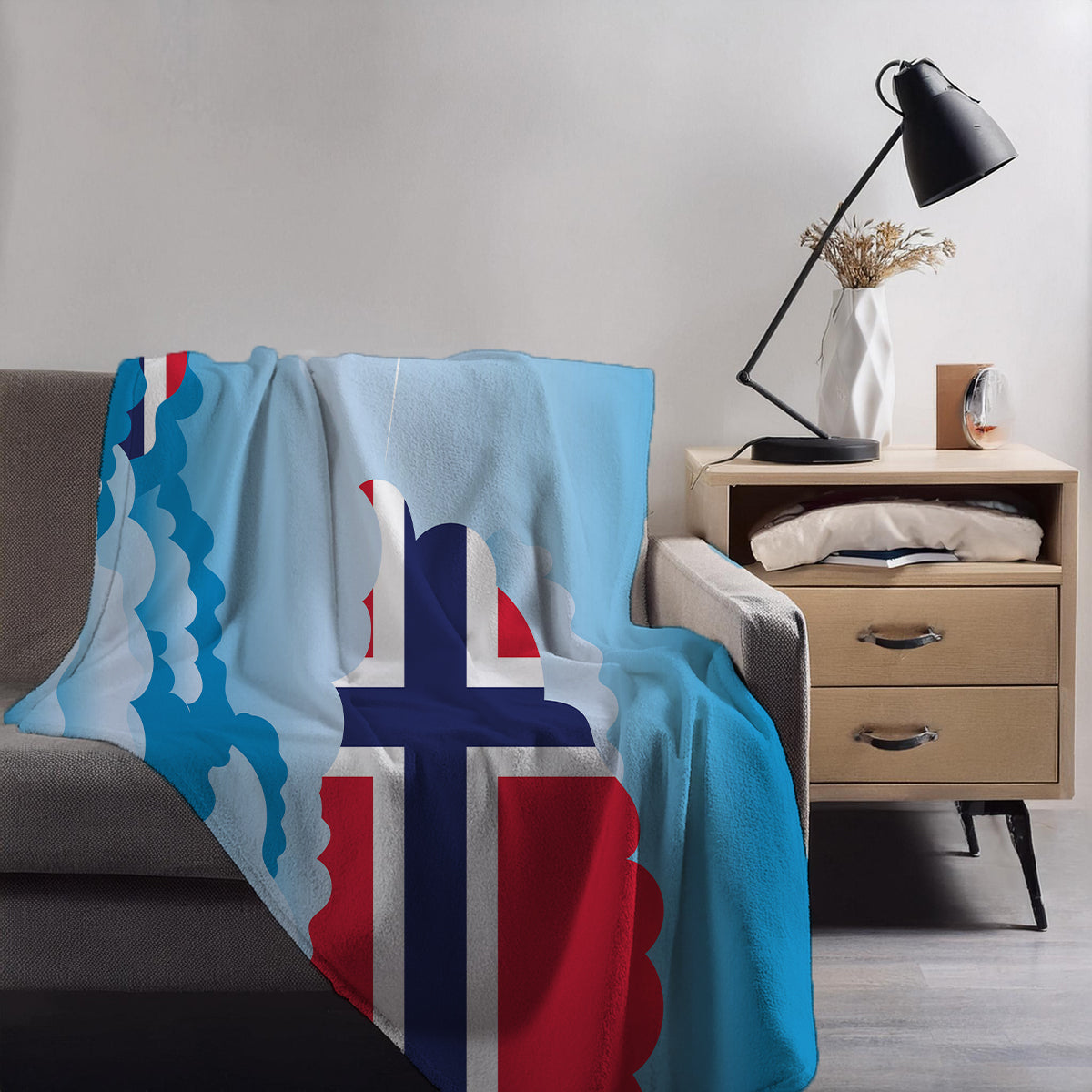 Norway Day Clouds Blankets & Throws | Soft Premium Blankets | City Posters Plus