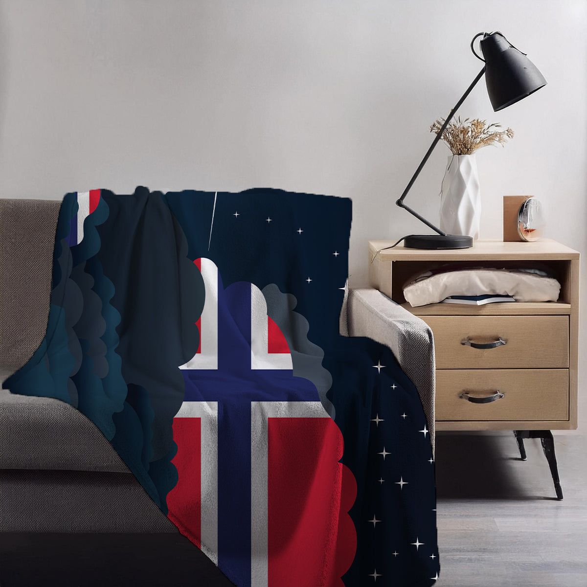 Norway Night Clouds Blankets & Throws | Premium Soft Blankets | City Posters Plus