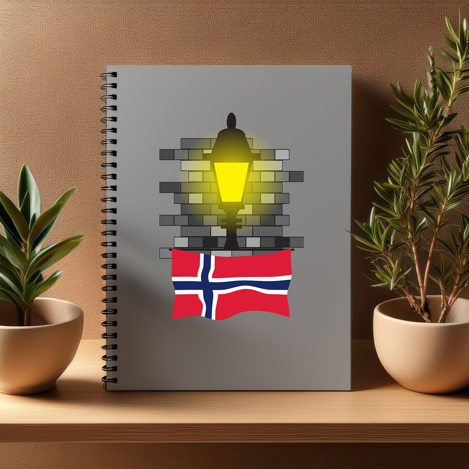 Norway  Street Lamp Bricks Notebook