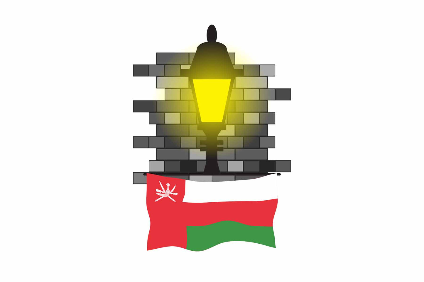 Oman Street Lamp Bricks Sticker