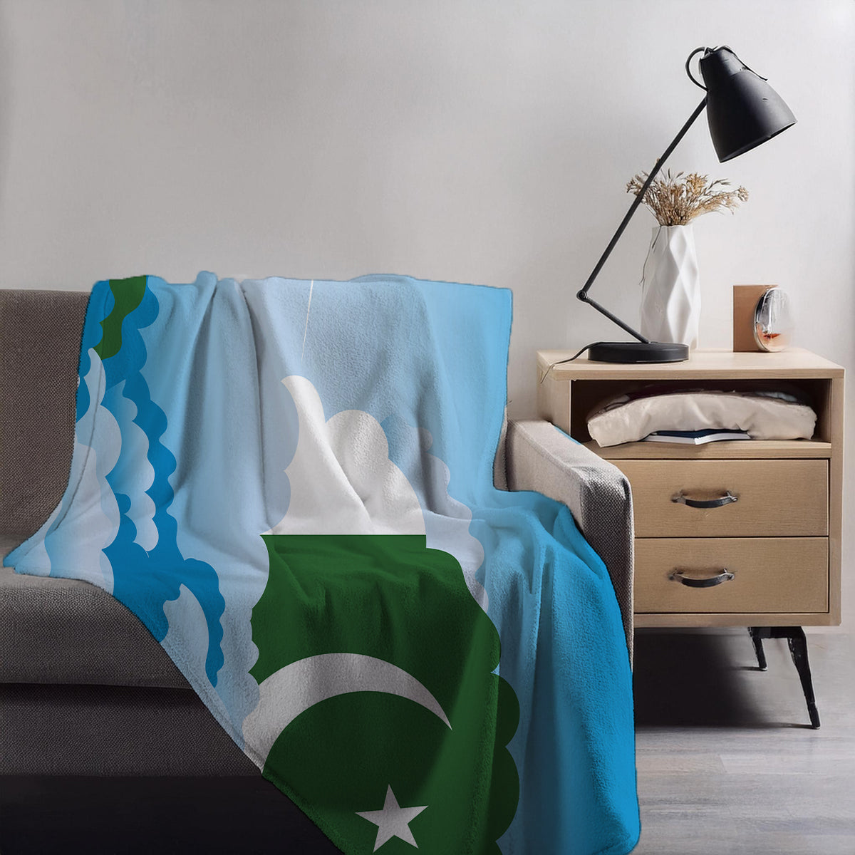 Pakistan Day Clouds Blankets & Throws | Soft Premium Blankets | City Posters Plus