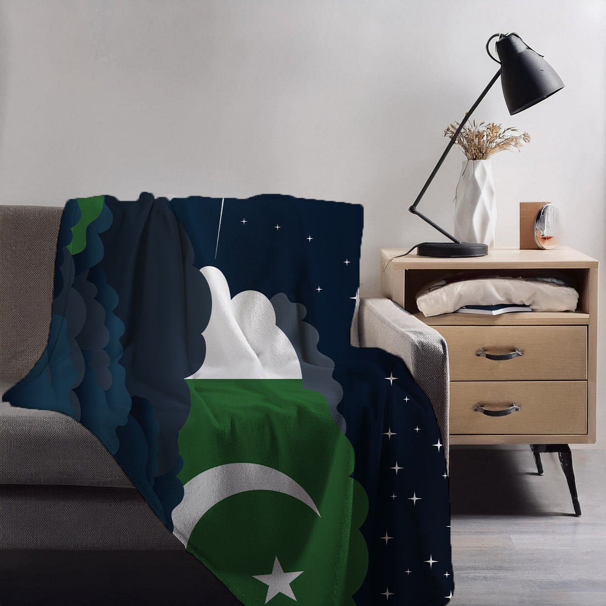 Pakistan Night Clouds Blankets & Throws | Premium Soft Blankets | City Posters Plus