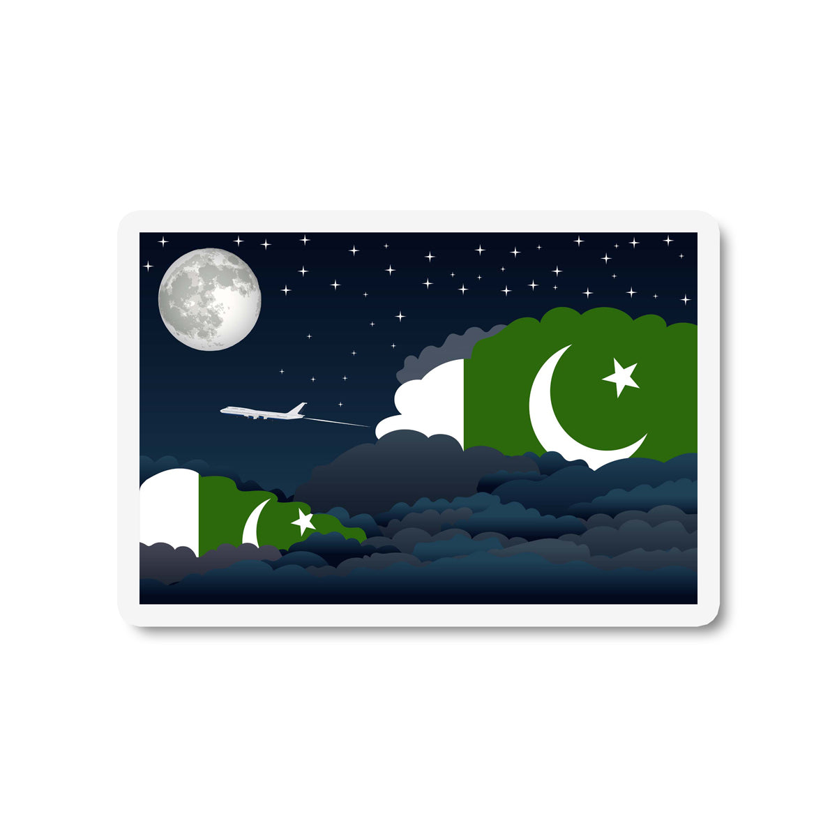 Pakistan Night Clouds Fridge Magnet