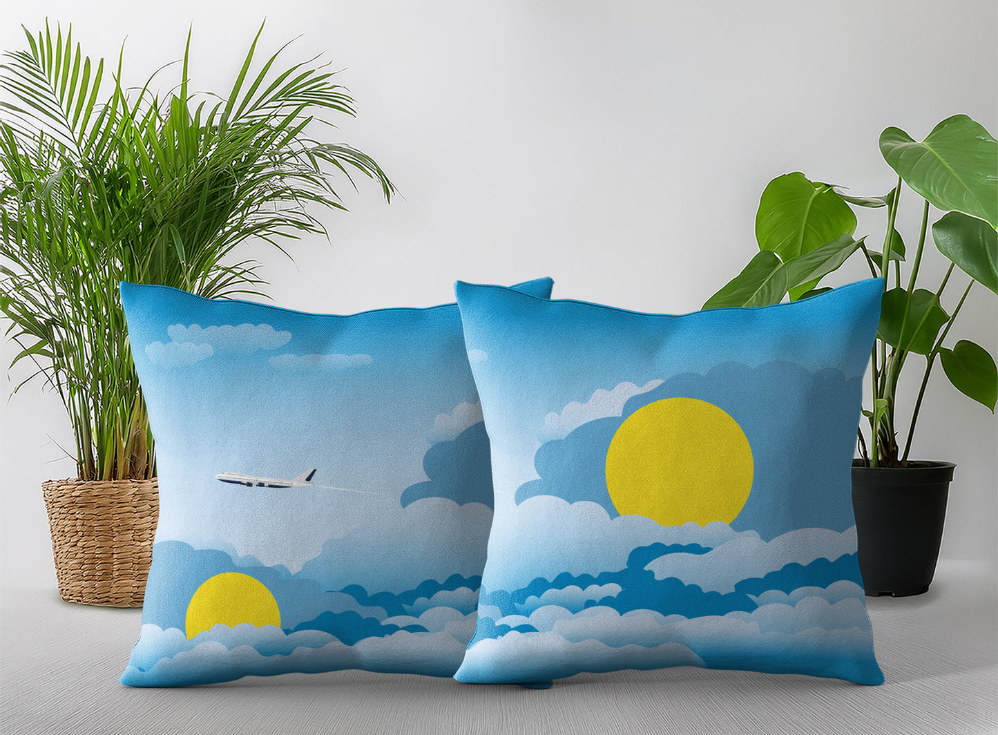 Palau Day Clouds Pillow Case and Pillow Throw