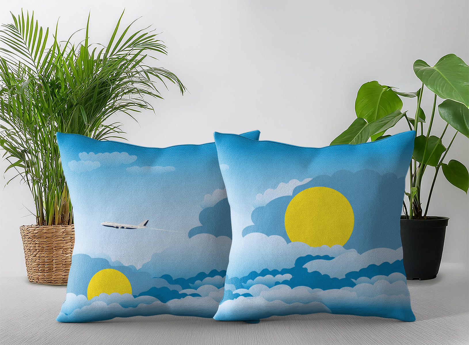 Palau Day Clouds Pillow Case and Pillow Throw