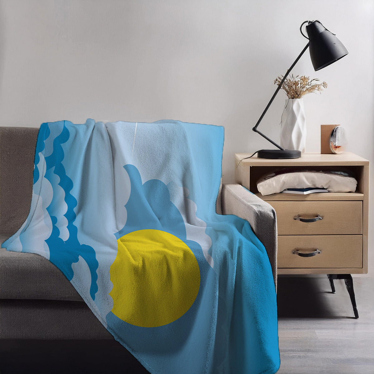 Palau Day Clouds Blankets & Throws | Soft Premium Blankets | City Posters Plus