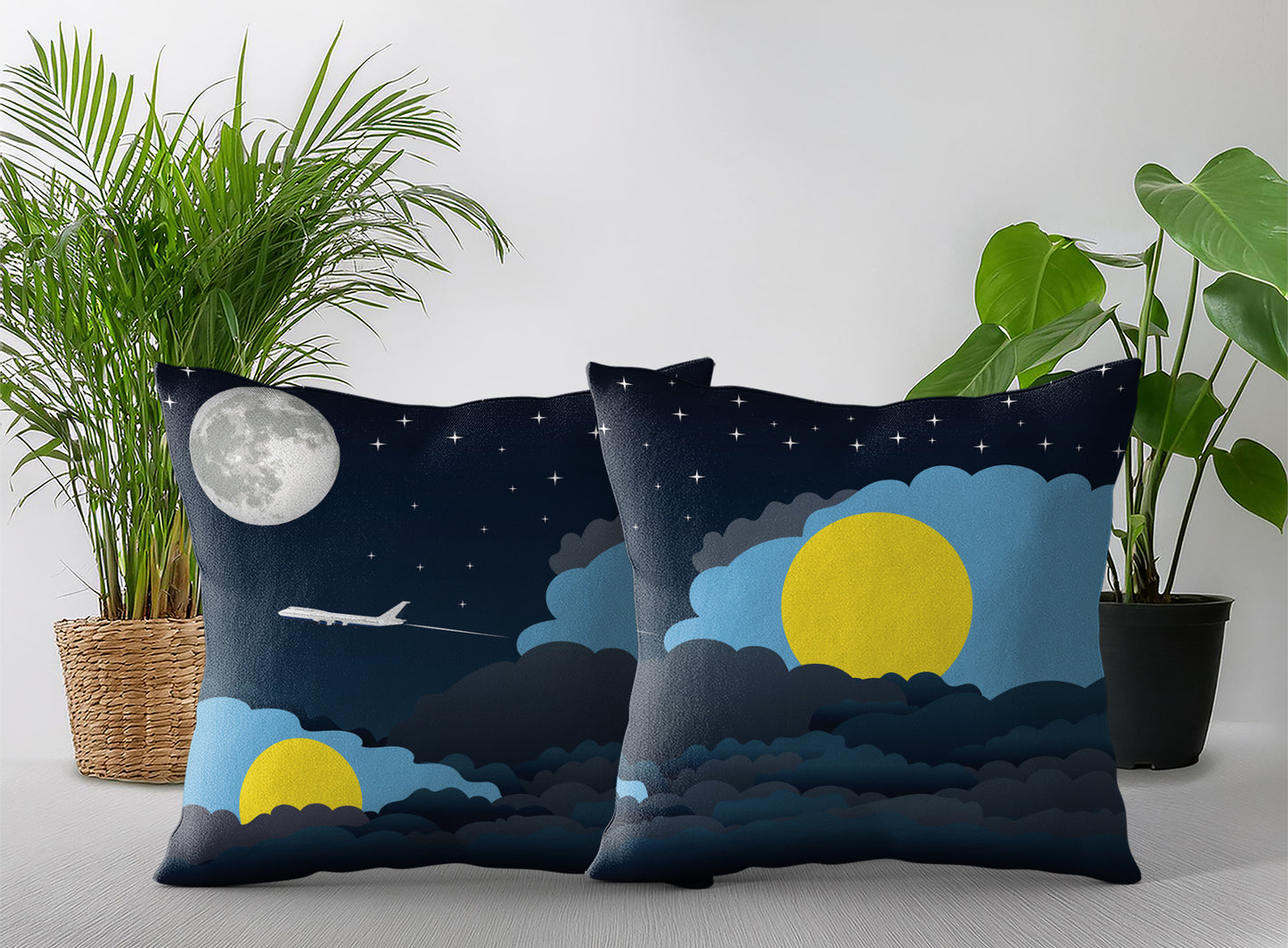 Palau Night Clouds Pillow Case and Pillow Throw