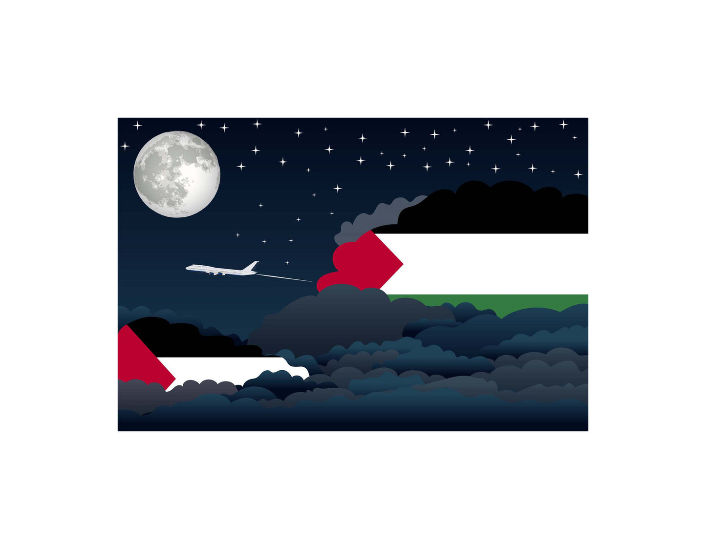 Palestine Night Clouds Blankets & Throws | Premium Soft Blankets | City Posters Plus