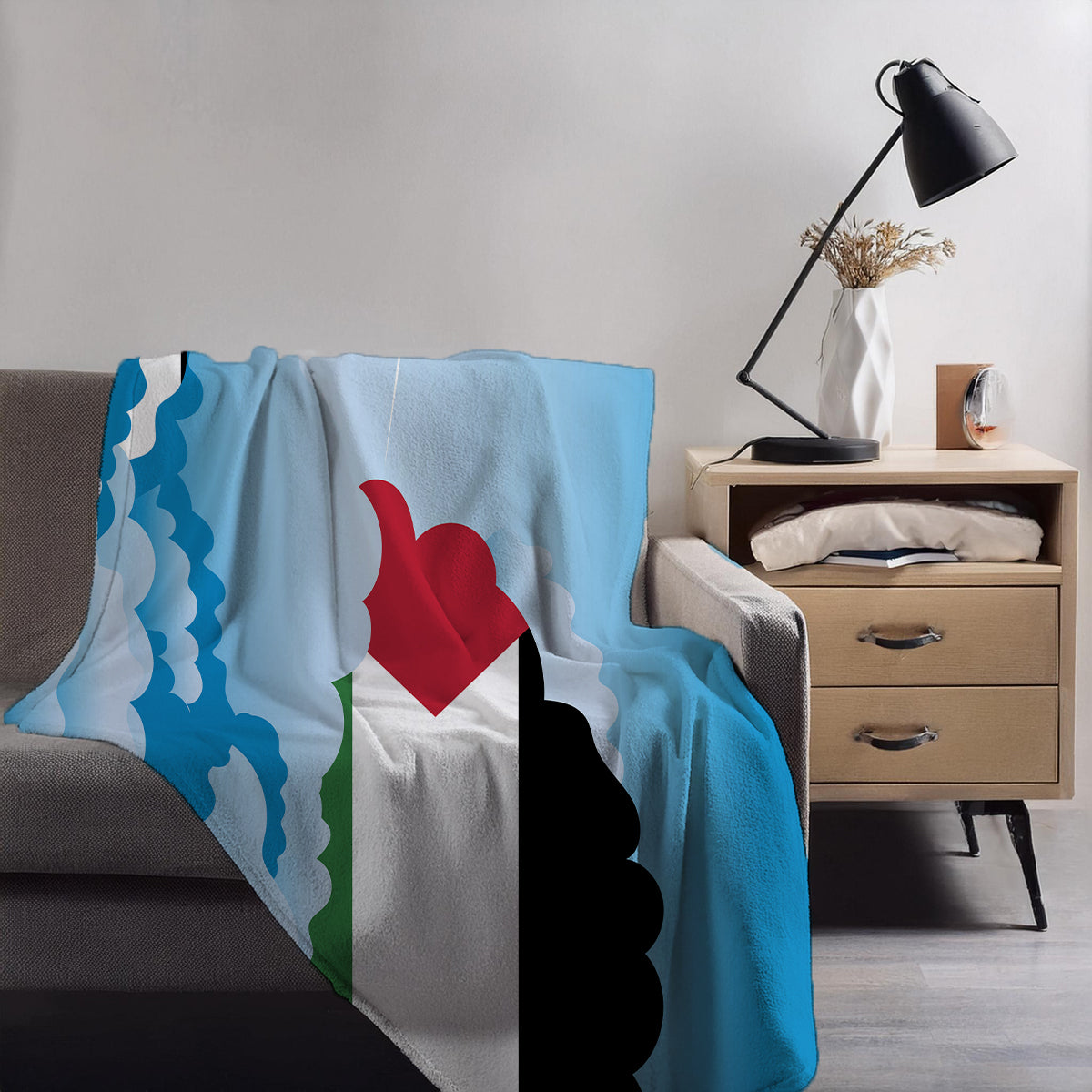 Palestine Day Clouds Blankets & Throws | Soft Premium Blankets | City Posters Plus