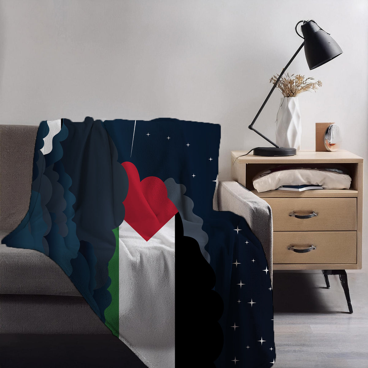 Palestine Night Clouds Blankets & Throws | Premium Soft Blankets | City Posters Plus