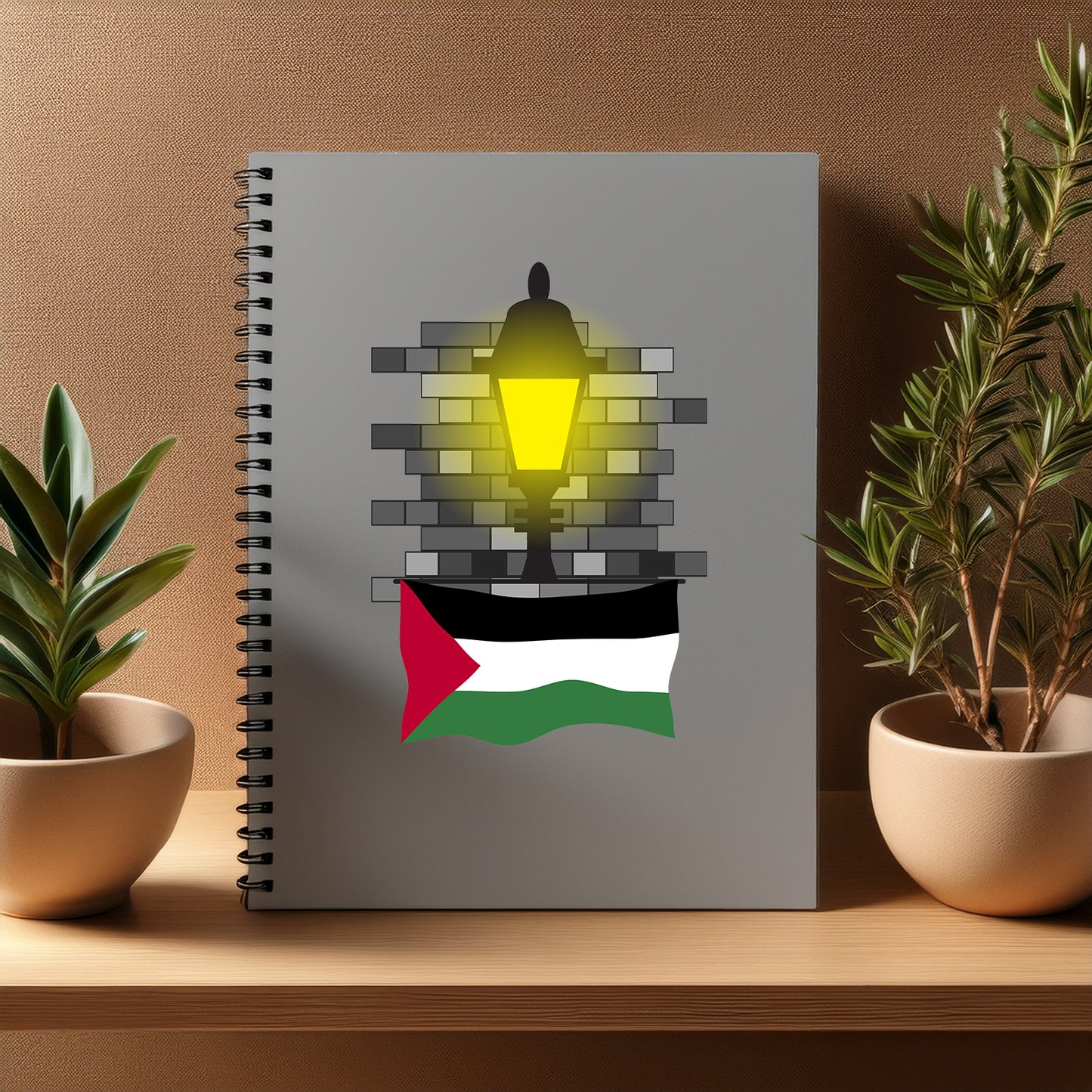 Palestine  Street Lamp Bricks Notebook