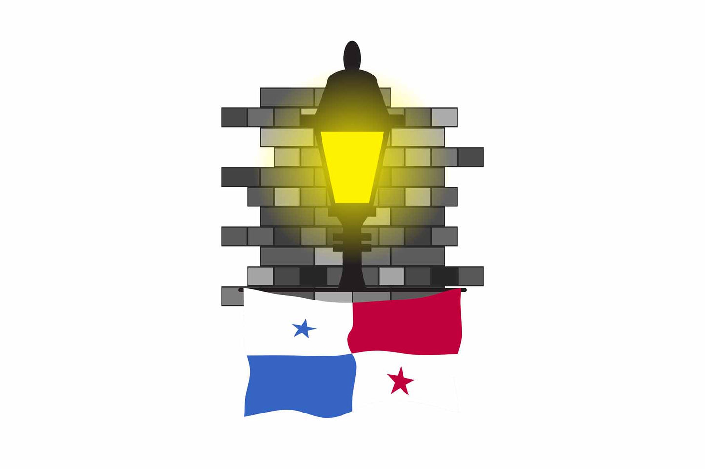 Panama Street Lamp Bricks Sticker