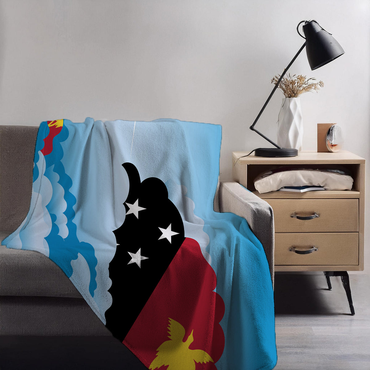 Papua New Guinea Day Clouds Blankets & Throws | Soft Premium Blankets | City Posters Plus