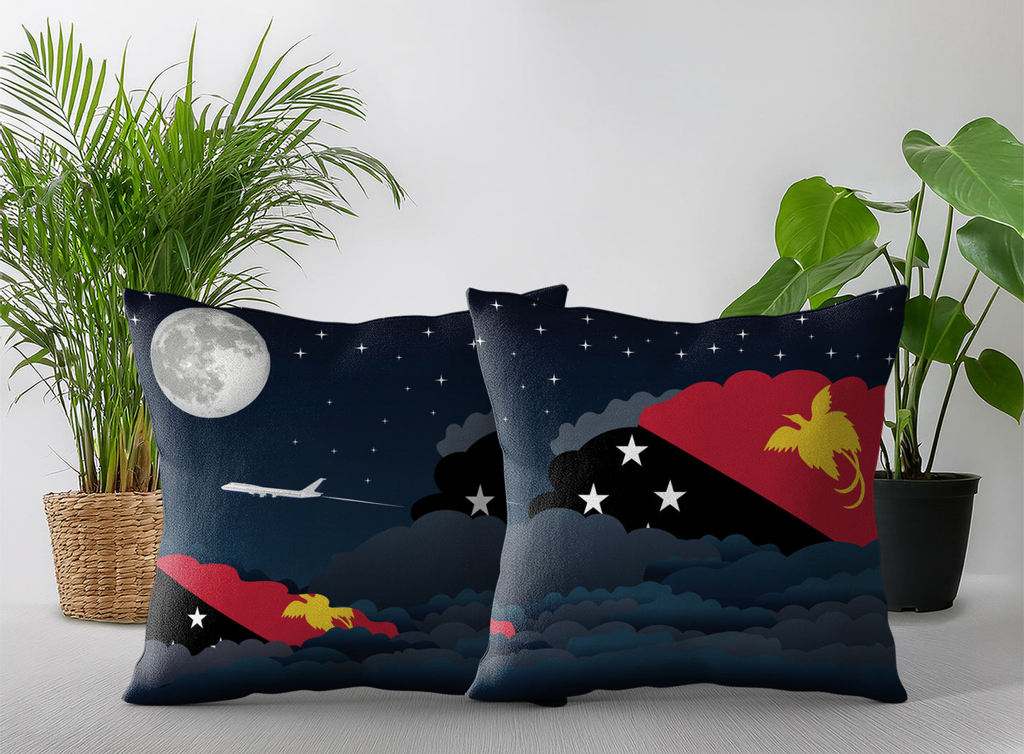 Papua New Guinea Night Clouds Pillow Case and Pillow Throw