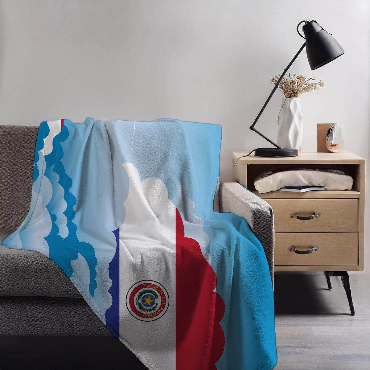 Paraguay Day Clouds Blankets & Throws | Soft Premium Blankets | City Posters Plus